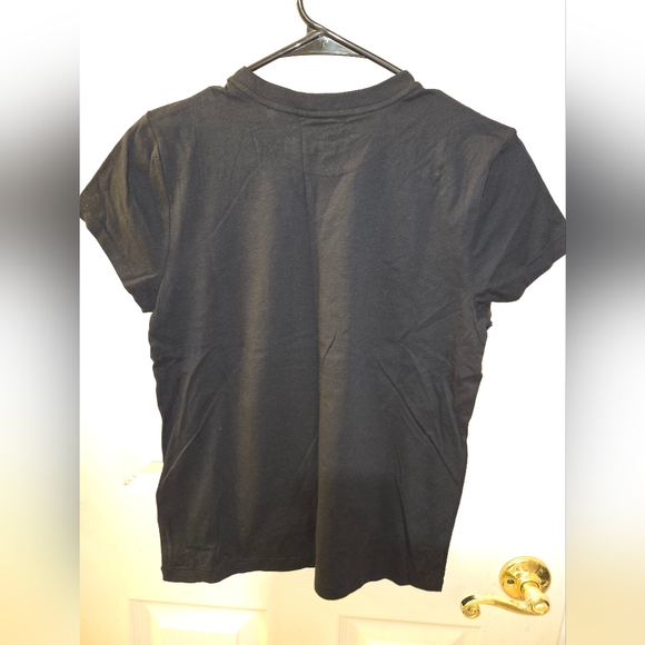 Ralph Lauren Black Tee with Plaid POLO Logo - Picture 2 of 3